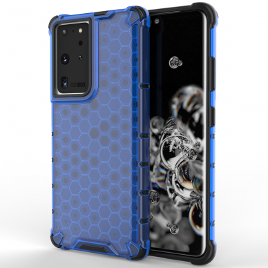 Dėklas Honeycomb case Samsung Galaxy S22 Ultra mėlynas 1