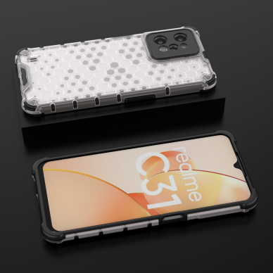 Dėklas Honeycomb case armored Realme C31 Permatomas 18