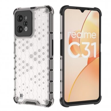 Dėklas Honeycomb case armored Realme C31 Permatomas 16