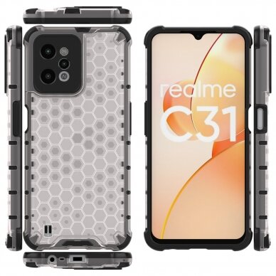 Dėklas Honeycomb case armored Realme C31 Permatomas 17