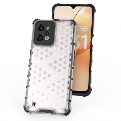 Dėklas Honeycomb case armored Realme C31 Permatomas 6