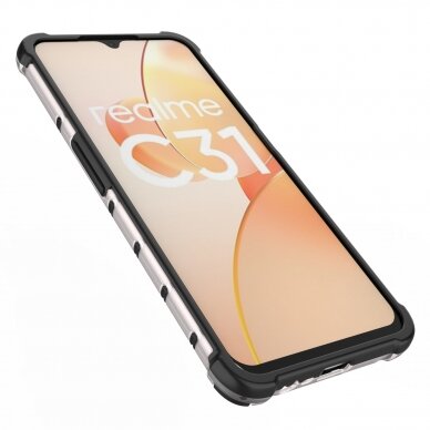 Dėklas Honeycomb case armored Realme C31 Permatomas 9