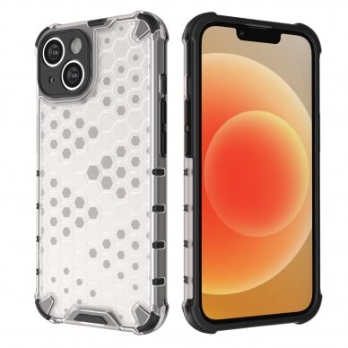 Akcija! Dėklas Honeycomb iPhone 14 Permatomas  14