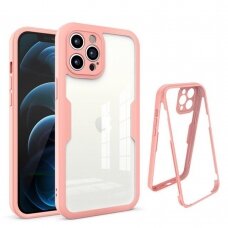 [Užsakomoji prekė] Dėklas iPhone 12 Pro Max + Folie - Techsuit ColorVerse 360 Series - rožinis
