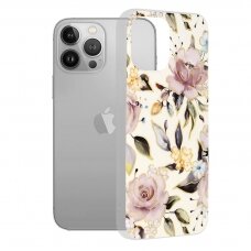 [Užsakomoji prekė] Dėklas iPhone 13 Pro Max - Techsuit Marble Series - Chloe Baltas