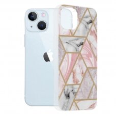 [Užsakomoji prekė] Dėklas skirtas iPhone 13 - Techsuit Marble Series - Rožinis Hex