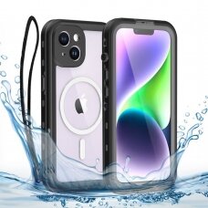 [Užsakomoji prekė] Dėklas iPhone 14 - ShellBox Waterproof IP68 Case - Juodas