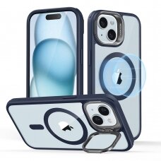 [Užsakomoji prekė] Dėklas iPhone 15 - ESR Classic Hybrid HaloLock Kickstand - Skaidrus Dark Mėlynas