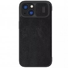 [Užsakomoji prekė] Dėklas iPhone 15 - Nillkin QIN Pro Leather Case - Juodas