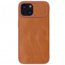 [Užsakomoji prekė] Dėklas iPhone 15 - Nillkin QIN Pro Leather Case - Brown