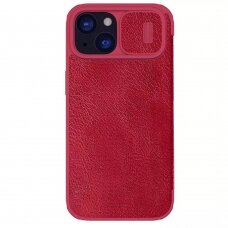 [Užsakomoji prekė] Dėklas iPhone 15 - Nillkin QIN Pro Leather Case - Raudonas