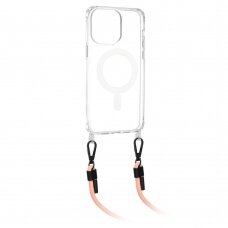 [Užsakomoji prekė] Dėklas iPhone 15 Plus - Techsuit Acrylic MagSafe Crossbody - Rožinis