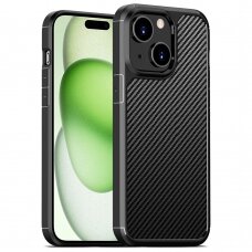 [Užsakomoji prekė] Dėklas iPhone 15 Plus - Techsuit Carbon Fuse - Juodas