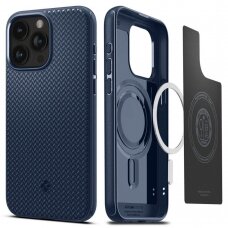 [Užsakomoji prekė] Dėklas iPhone 15 Pro Max - Spigen Mag Armor - Navy Mėlynas