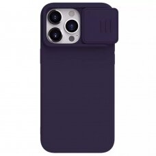 [Užsakomoji prekė] Dėklas iPhone 15 Pro - Nillkin CamShield Silky MagSafe Silicone - Dark Night Purple