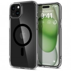 [Užsakomoji prekė] Dėklas iPhone 15 - Spigen Ultra Hybrid MagSafe - Juodas