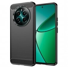 [Užsakomoji prekė] Dėklas Realme 12+ - Techsuit Carbon Silicone - Juodas