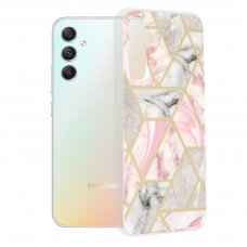 [Užsakomoji prekė] Telefono dėklas Samsung Galaxy A34 5G - Techsuit Marble Series - Rožinis Hex YKE439