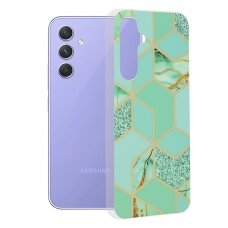 [Užsakomoji prekė] Telefono dėklas Samsung Galaxy A54 - Techsuit Marble Series - Žalias Hex