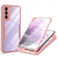 [Užsakomoji prekė] Dėklas Samsung Galaxy S21 FE 5G + Folie - Techsuit ColorVerse 360 Series - rožinis
