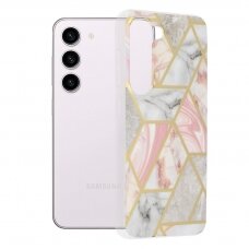 [Užsakomoji prekė] Dėklas skirtas Samsung Galaxy S23 - Techsuit Marble Series - Rožinis Hex