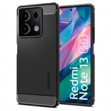 [Užsakomoji prekė] Dėklas Xiaomi Redmi Note 13 5G - Spigen Rugged Armor - Juodas