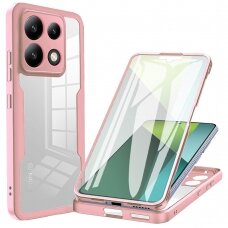 [Užsakomoji prekė] Dėklas Xiaomi Redmi Note 13 Pro 5G + Folie - Techsuit ColorVerse 360 Series - rožinis