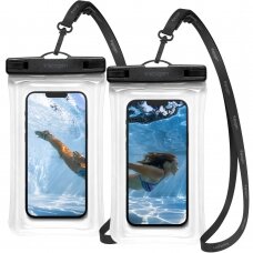 [Užsakomoji prekė] Universalus Dėklas skirtas (set 2) - Spigen Waterproof Case A610 - permatomas