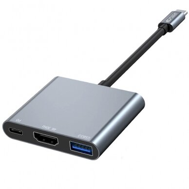 HUB Tech-Protect V1 3in1 USB-C - USB-A 3.0 / USB-C PD 100W / HDMI 4K 30Hz - pilkas 1