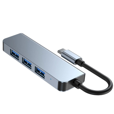 HUB Tech-Protect V1 4in1 USB-C - 3x USB-A 2.0 / USB-A 3.0 - pilkas 3