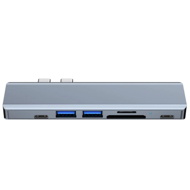 HUB Tech-Protect V5 7in1 2x USB-C - USB-A 3.0 / USB-A 2.0 / 2x USB-C / HDMI / micro SD / TF / SD card reader - pilkas 4