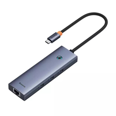 [Užsakomoji prekė] Skirstytuvas HUB Type-C to 3 x USB 3.0, RJ45 - Baseus UltraJoy Series (B0005280A813-00) - Space Grey 3