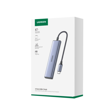 HUB USB-C - 2 x USB-A / 2 x USB-C 20 cm Ugreen CM473 - Pilkas 4