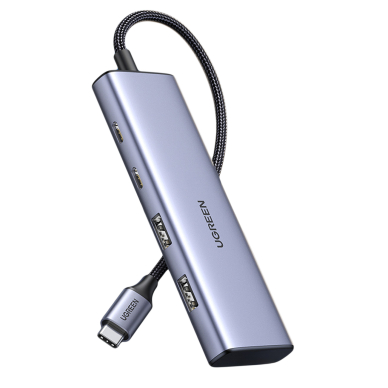 HUB USB-C - 2 x USB-A / 2 x USB-C 20 cm Ugreen CM473 - Pilkas