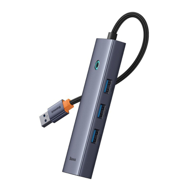 [Užsakomoji prekė] Skirstytuvas HUB USB į 3 x USB 3.0, RJ45 - Baseus UltraJoy Series (B0005280A813-01) - Space Grey 1