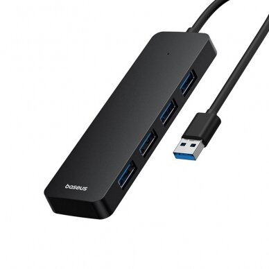 [Užsakomoji prekė] Skirstytuvas HUB USB į 4x USB 3.0, 5Gbps, 1m - Baseus UltraJoy Series (B0005280B111-03) - Juodas