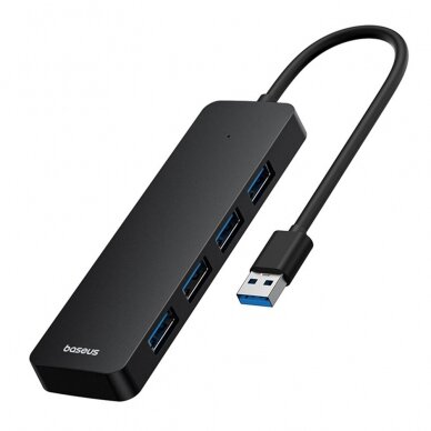 [Užsakomoji prekė] Skirstytuvas HUB USB į 4x USB 3.0, 5Gbps, 50cm - Baseus UltraJoy Series (B0005280B111-02) - Juodas