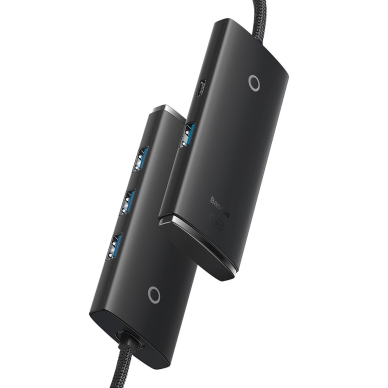 [Užsakomoji prekė] Hub USB to 4x USB3.0, Type-C, 1m - Baseus Lite Series (WKQX030101) - Juodas 1