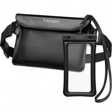 [Užsakomoji prekė] Dėklas + geanta subacvatica - Spigen Waist Bag & Waterproof Case A621 - Juodas 1