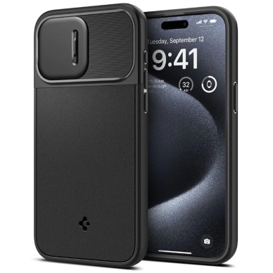 [Užsakomoji prekė] Dėklas iPhone 15 Pro - Spigen Optik Mag Armor - Juodas 1