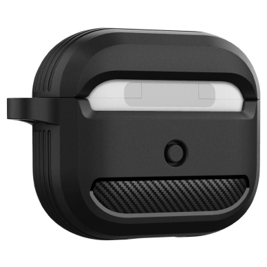 Akcija! Dėklas skirtas Apple AirPods 3 - Spigen Rugged Armor - Juodas  4