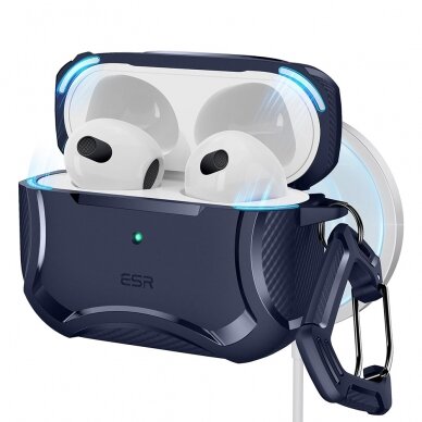 [Užsakomoji prekė] Dėklas Apple AirPods Pro 1 / 2 - ESR Cyber Armor Tough HaloLock - Mėlynas