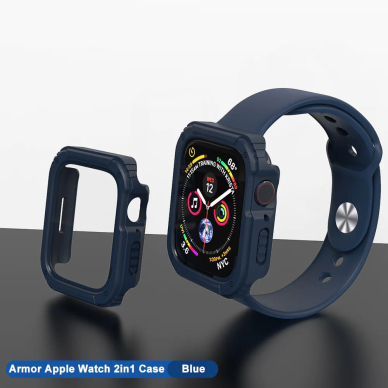 [Užsakomoji prekė] Dėklas skirtas Apple Watch 1 / 2 / 3 (42mm) + Folie - Lito Watch Armor 360 - Mėlynas 3