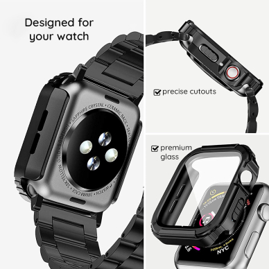 [Užsakomoji prekė] Dėklas skirtas Apple Watch 1 / 2 / 3 (42mm) + Folie - Lito Watch Armor 360 - Mėlynas 5