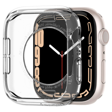 [Užsakomoji prekė] Dėklas Apple Watch 4 / 5 / 6 / 7 / SE / 8 (40mm / 41mm) - Spigen Liquid Crystal (ACS04195) - Crystal Permatomas 1