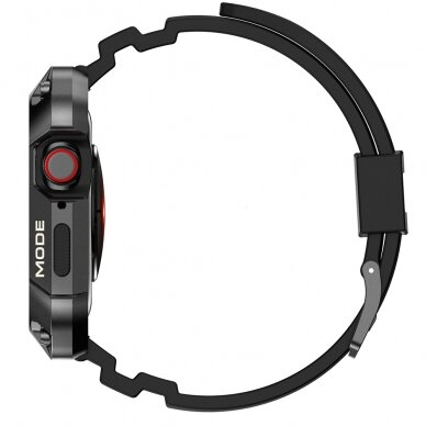 [Užsakomoji prekė] Dėklas Apple Watch 4 / 5 / 6 / SE / SE 2 (44mm) + Curea - Lito Metal RuggedArmor (LS002) - Pilkas 3