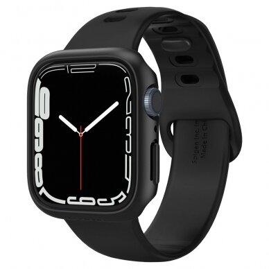 [Užsakomoji prekė] Dėklas skirtas Apple Watch 7 / 8 / 9 (45mm) - Spigen Thin Fit - Juodas