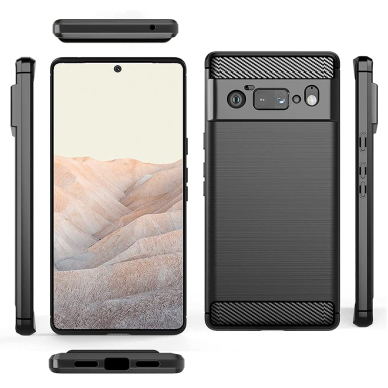 [Užsakomoji prekė] Dėklas skirtas Google Pixel 6 Pro - Techsuit Carbon Silicone - Juodas PXG099 6