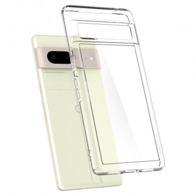 [Užsakomoji prekė] Dėklas skirtas Google Pixel 7 - Spigen Ultra Hybrid - Crystal permatomas PXG099 1