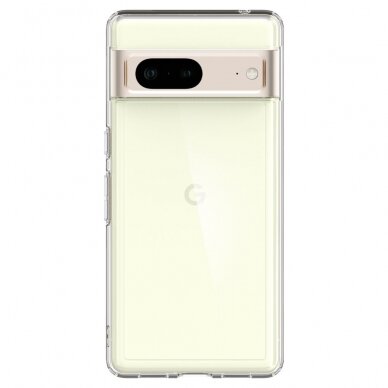 [Užsakomoji prekė] Dėklas skirtas Google Pixel 7 - Spigen Ultra Hybrid - Crystal permatomas PXG099 2